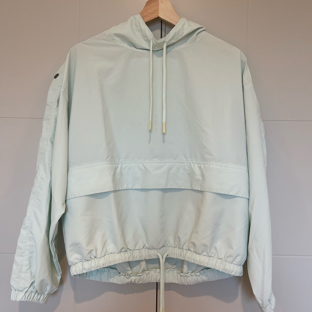 Savvi Women's S Piper Pullover Sprout Mint Green Kangaroo Pocket Cinchable Waist - Picture 2 of 6